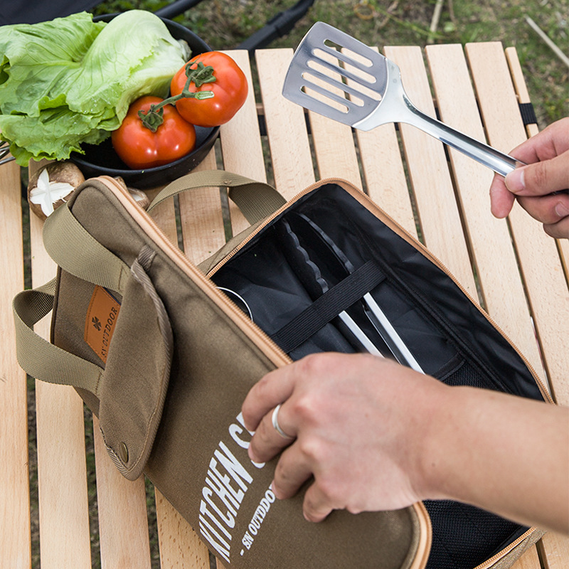 Camping Cooking Books - 8-delige campingkeukenset met draagtas, outdoor reisbestek