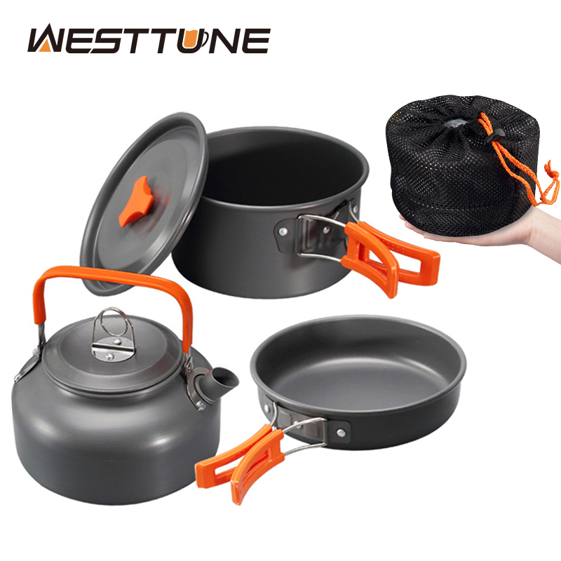 Camping Cooking Books - WESTTUNE Camping Kookgerei Kit Aluminium Outdoor