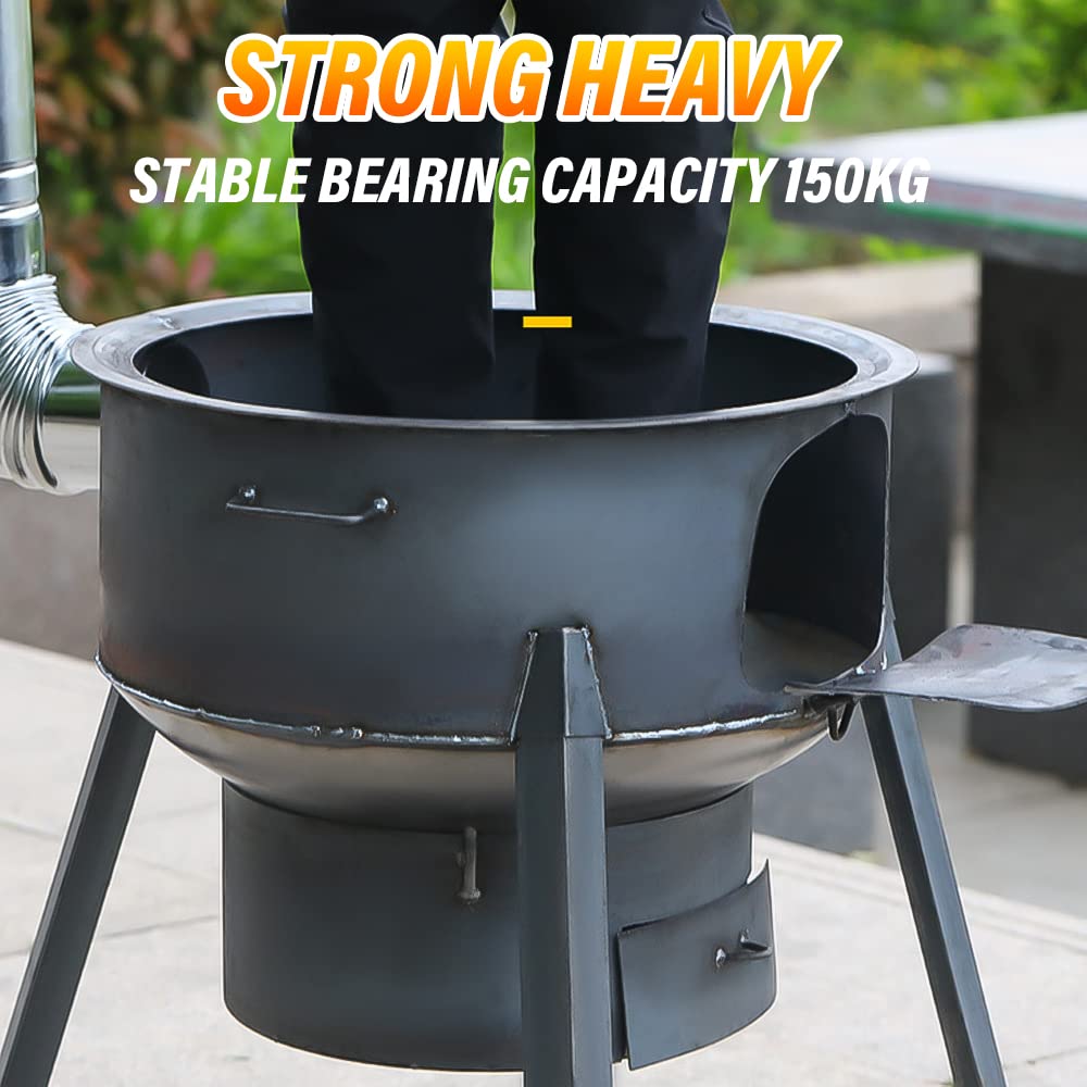 Camping Cooking Hot Plate - 58cm Draagbare Afneembare Buitenkooktoestel Verplaatsbare Campinghoutkachel
