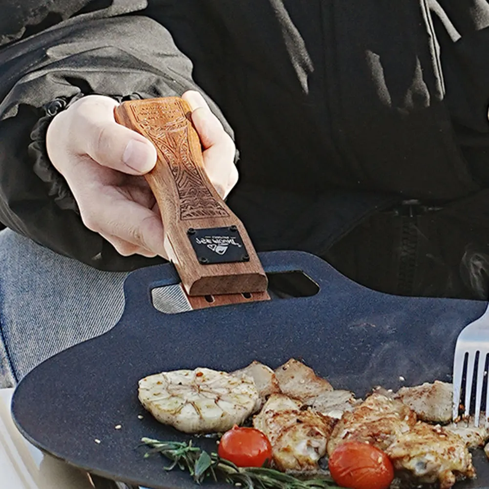 Camping Cooking Griddle - Outdoor Grillpan van Natuurlijk Hout met