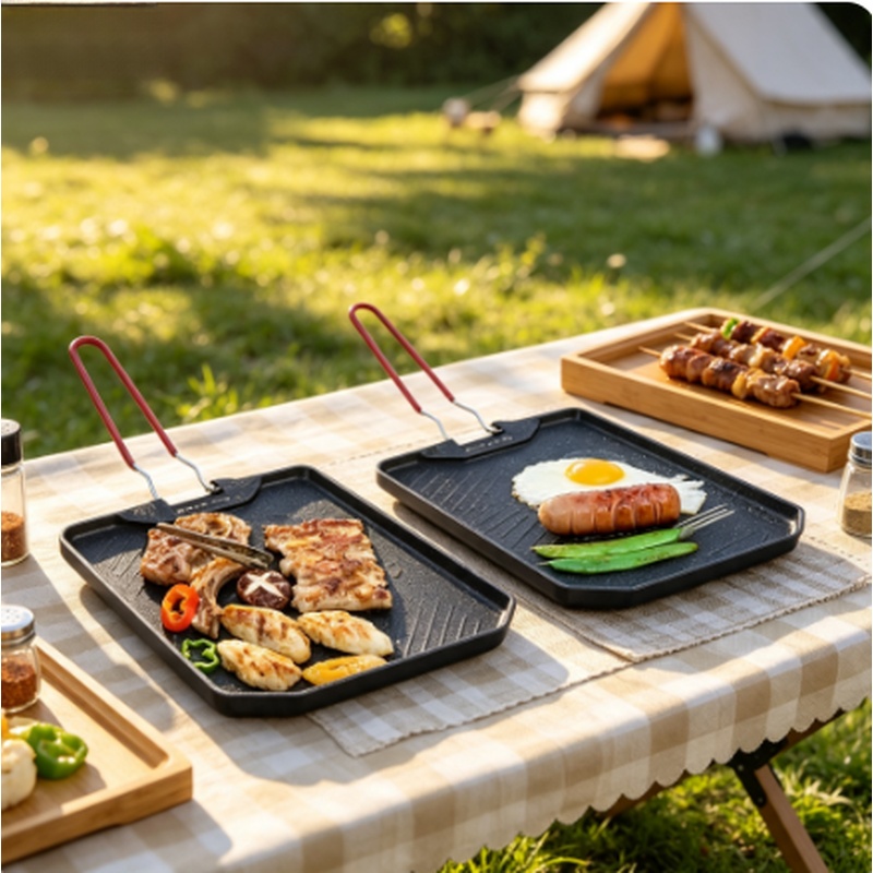 Camping Cooking Cupboard - Draagbare Anti-aanbak Grillpan voor Buiten Kamperen,