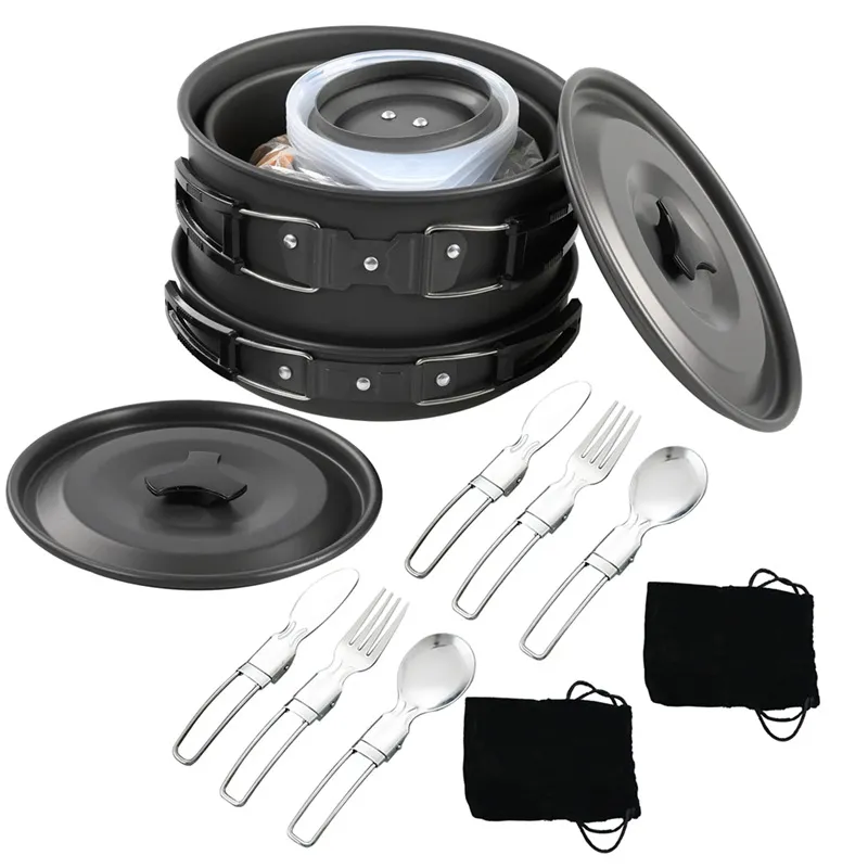 Nesting Camping Cooking Set - Draagbare campingkookset, in elkaar te schuiven