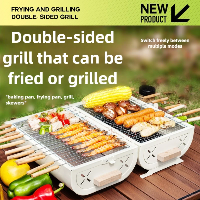 Camping Cooking Griddle - Barbecueoven Huishoudelijke grill Draagbare buitenkamperen Niet-rokende