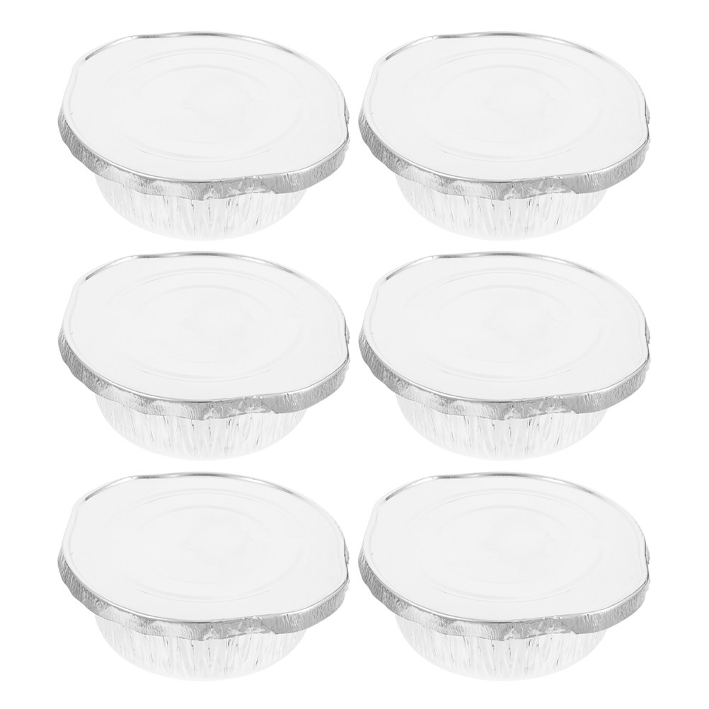 Camping Cooking Pot With Lid - 6 stuks aluminiumfolie pannen, wegwerpbaar met