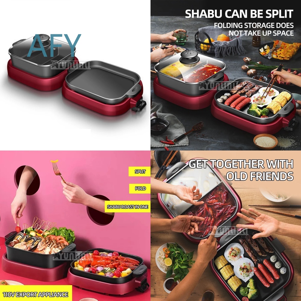 Camping Cooking Hot Plate - Draagbare elektrische hotpotgrill voor thuis, buiten,