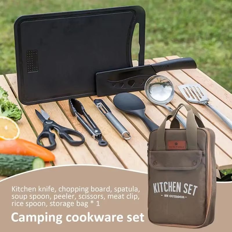 8-delige campingkeukenset met  - Camping Cooking Books recensie en prijs
