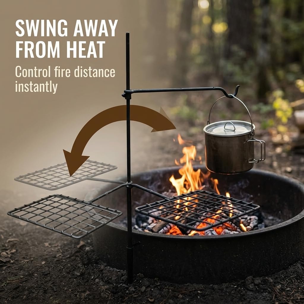 Draaibare Grillset, Bushcraft  - Camping Cooking Over Fire recensie en prijs
