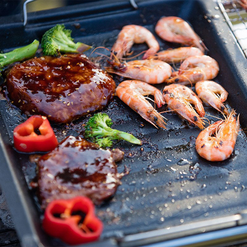 Buiten dikke vierkante grillpa - Camping Cooking Griddle recensie en prijs