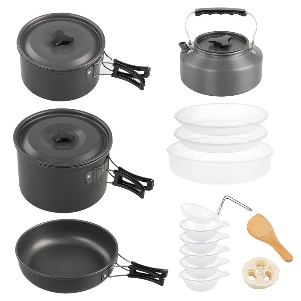 Grote kookset voor buiten, 2-4 - Nesting Camping Cooking Set recensie en prijs