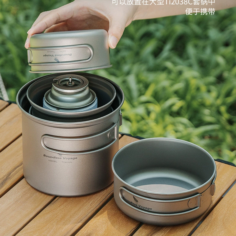 Pure titanium opvouwbare kookp - Camping Cooking Pan Set recensie en prijs
